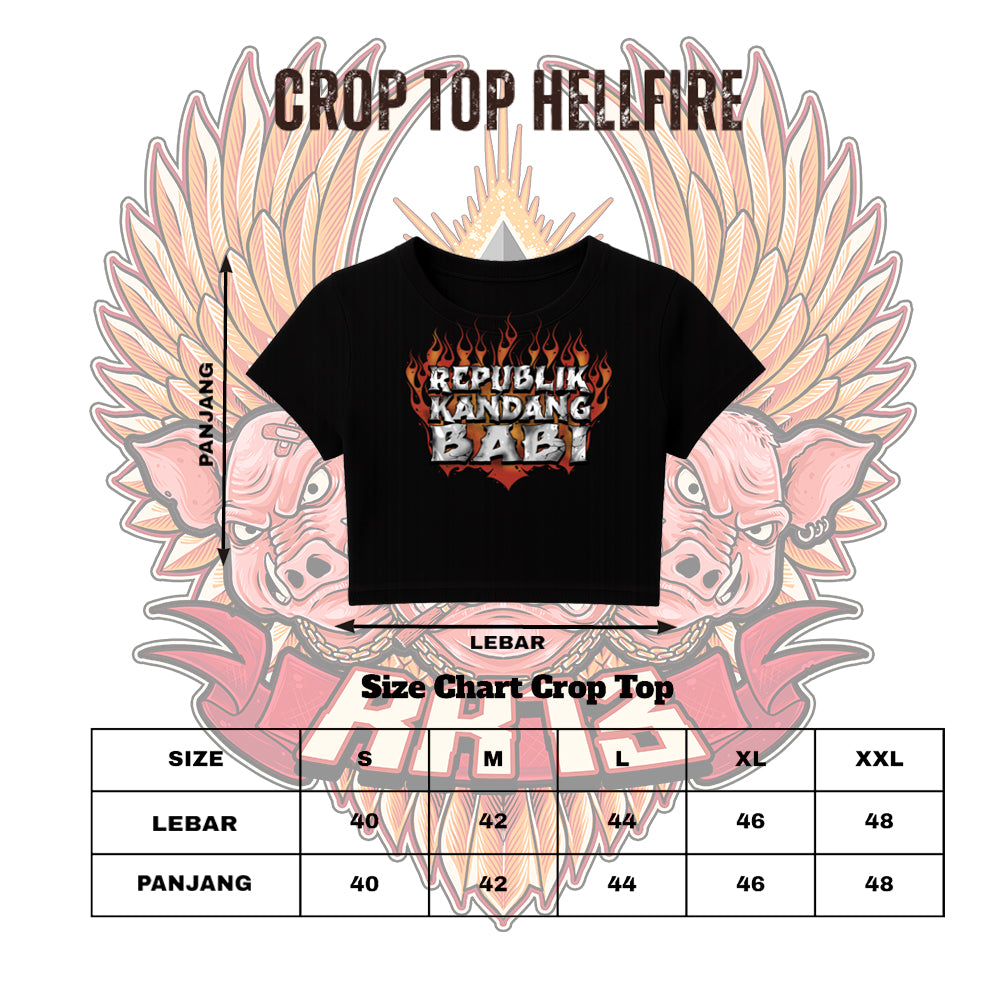 Crop Top Tshirt RK13 HellFire - Republik Kandang Babi